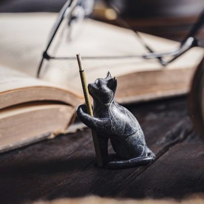 Detailed view of incense and calm objects.